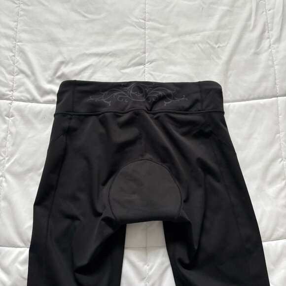 Athleta Womens Size Medium Padded Spin Cycling Pants Black Cropped Legging - Picture 10 of 11